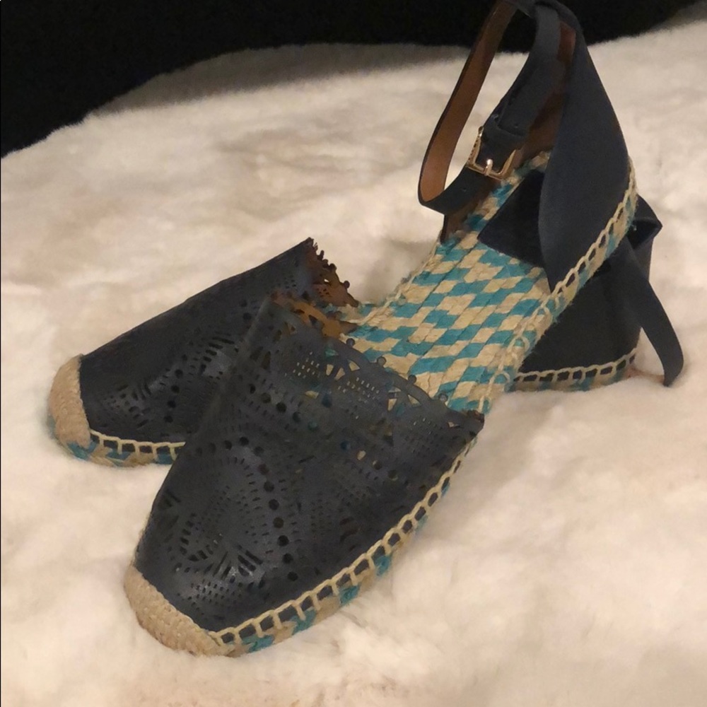 Tory Burch Navy Espadrilles